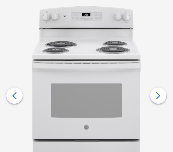 GE 30-in 4 Burners 5-cu ft Self-Cleaning Freestanding Electric Range (White)